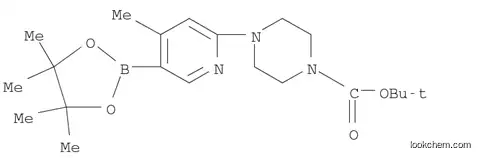 Molecular Structure of 1073355-13-1 (2-(4-Boc-piperazin-1-yl)-4-methylpyridine-5-boronic acid pinacol ester)
